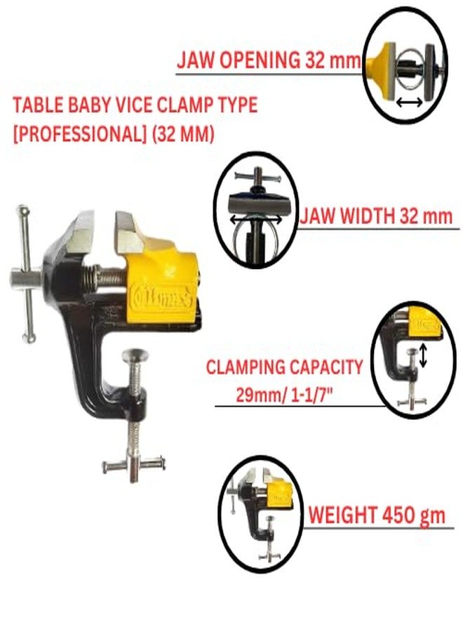 CLIMAX TABLE BABY VICE | CLAMP TYPE | 32 MM JAW WIDTH [PROFESSIONAL] - Image 3